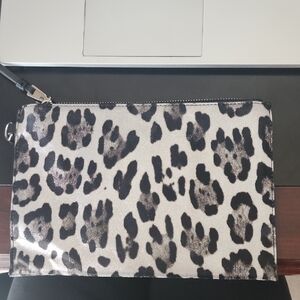 INC International Concepts Metallic Black/Silver Clutch